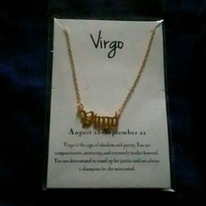 Gold virgo zodiac necklace